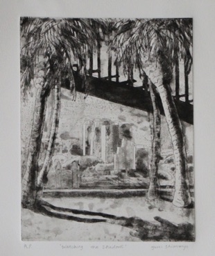 Watching the shadows - Zinc etching - Image size 24x18.5cm